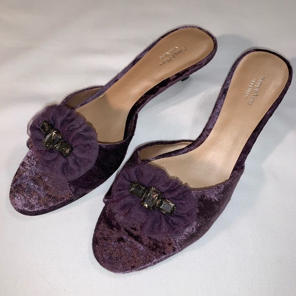 Purple Crush Velvet Sorbet Raisin Rhinestone Slide - Picture 2 of 5